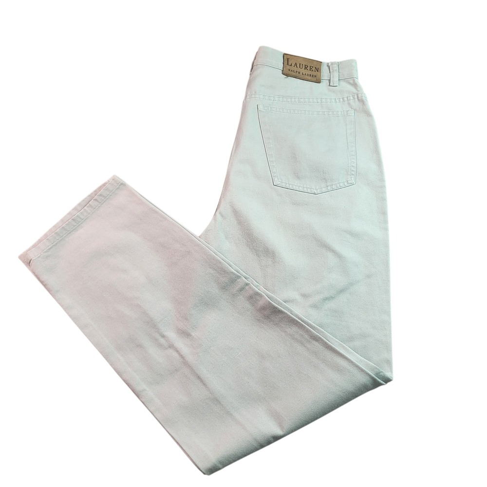 Lauren Ralph Lauren Vintage High Rise Straight Leg Jeans Light Gray Size 10
